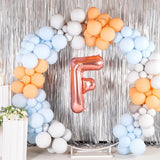 Balon Folie Metalizata Litera F, Vivimall, 80 cm, Umflati cu Heliu sau Aer, Ambalaj Individual, Pai inclus, Rose Gold - vivimall.ro