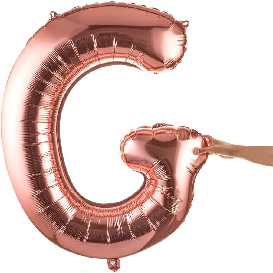Balon Folie Metalizata Litera G, 80 Cm, Umflati Cu Heliu Sau Aer, Ambalaj Individual, Pai Inclus, Rose Gold - vivimall.ro