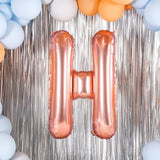 Balon Folie Metalizata Litera H, 100 Cm, Umflati Cu Heliu Sau Aer, Ambalaj Individual, Pai Inclus, Rose Gold - vivimall.ro