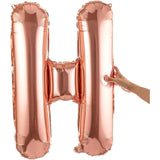 Balon Folie Metalizata Litera H, 100 Cm, Umflati Cu Heliu Sau Aer, Ambalaj Individual, Pai Inclus, Rose Gold - vivimall.ro