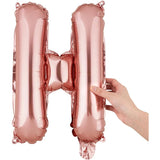 Balon Folie Metalizata Litera H, 40 Cm, Umflati Cu Heliu Sau Aer, Ambalaj Individual, Pai Inclus, Rose Gold - vivimall.ro