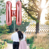 Balon Folie Metalizata Litera H, Vivimall, 80 cm, Umflati cu Heliu sau Aer, Ambalaj Individual, Pai inclus, Rose Gold - vivimall.ro
