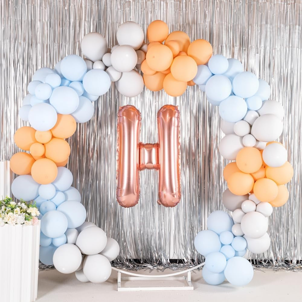 Balon Folie Metalizata Litera H, 80 Cm, Umflati Cu Heliu Sau Aer, Ambalaj Individual, Pai Inclus, Rose Gold - vivimall.ro