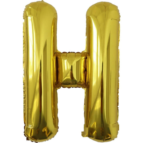 Balon Folie Metalizata Litera H, 80 Cm, Umflati Cu Heliu Sau Aer, Ambalaj Individual, Pai Inclus - vivimall.ro