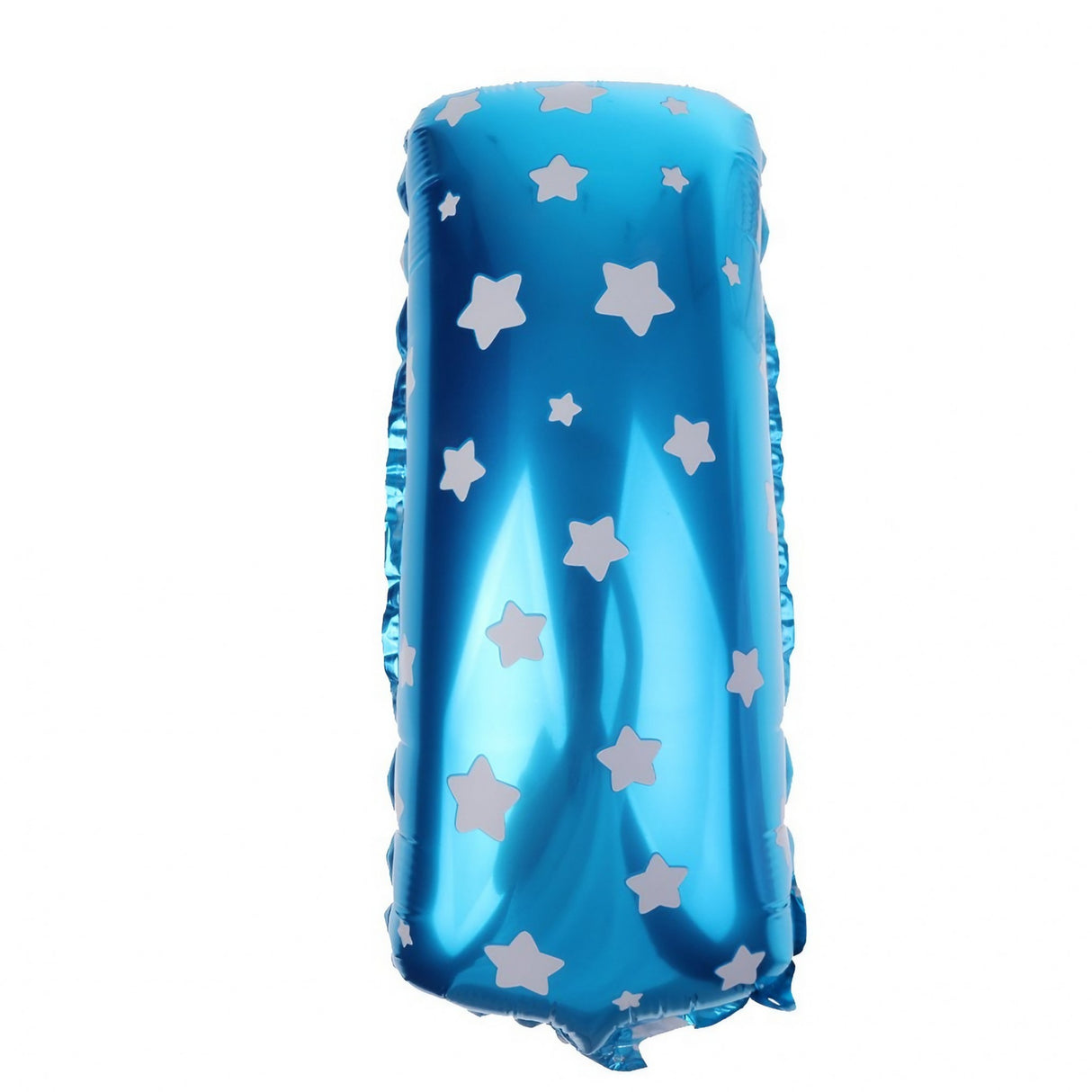 Balon Folie Metalizata Litera I, Vivimall, 40 cm, Cu Imprimeu Stelute, Umflati cu Heliu sau Aer, Ambalaj Individual, Pai inclus, Albastru - vivimall.ro