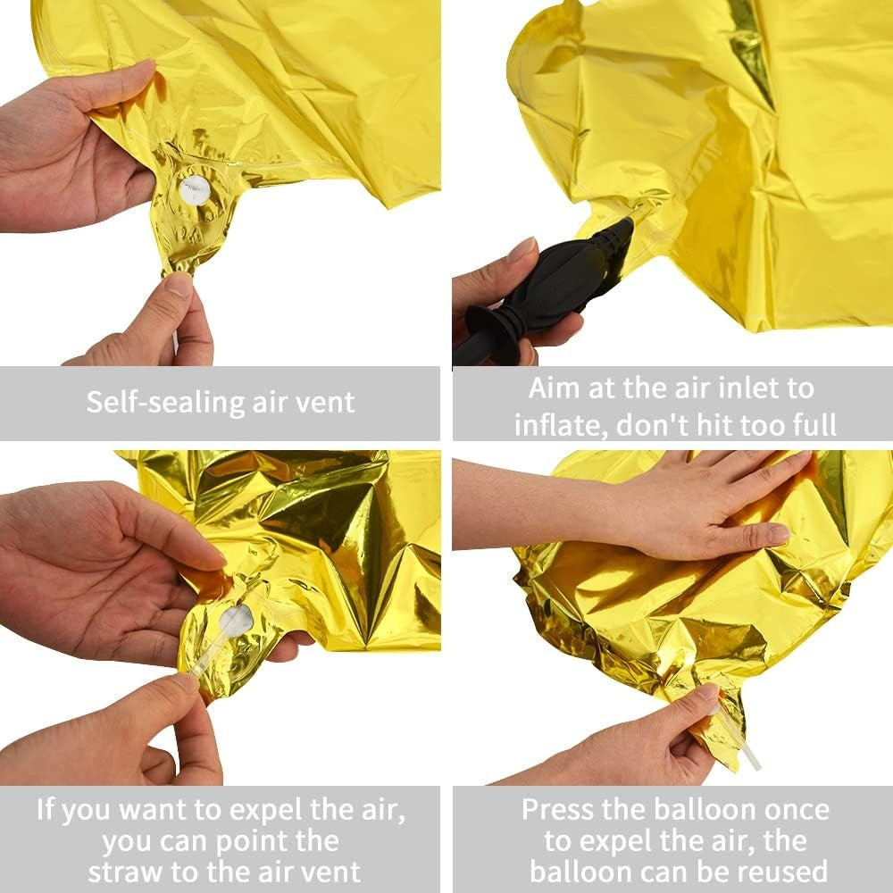 Balon Folie Metalizata Litera I, 40 Cm, Umflati Cu Heliu Sau Aer, Ambalaj Individual, Pai Inclus - vivimall.ro