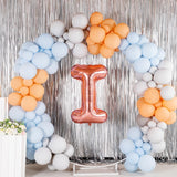 Balon Folie Metalizata Litera I, Vivimall, 80 cm, Umflati cu Heliu sau Aer, Ambalaj Individual, Pai inclus, Rose Gold - vivimall.ro