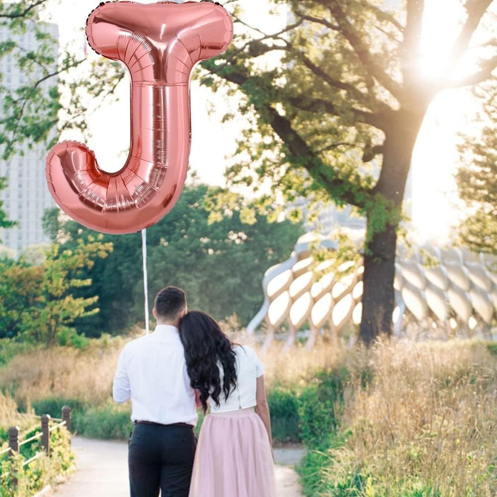Balon Folie Metalizata Litera J, 100 Cm, Umflati Cu Heliu Sau Aer, Ambalaj Individual, Pai Inclus, Rose Gold - vivimall.ro