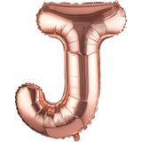 Balon Folie Metalizata Litera J, Vivimall, 100 cm, Umflati cu Heliu sau Aer, Ambalaj Individual, Pai inclus, Rose Gold - vivimall.ro