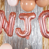 Balon Folie Metalizata Litera J, Vivimall, 40 cm, Umflati cu Heliu sau Aer, Ambalaj Individual, Pai inclus, Rose Gold - vivimall.ro