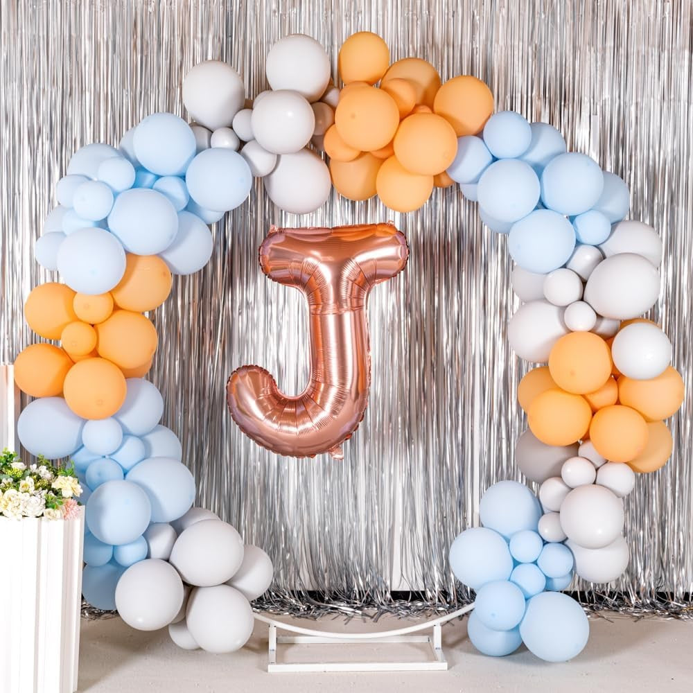 Balon Folie Metalizata Litera J, Vivimall, 80 cm, Umflati cu Heliu sau Aer, Ambalaj Individual, Pai inclus, Rose Gold - vivimall.ro