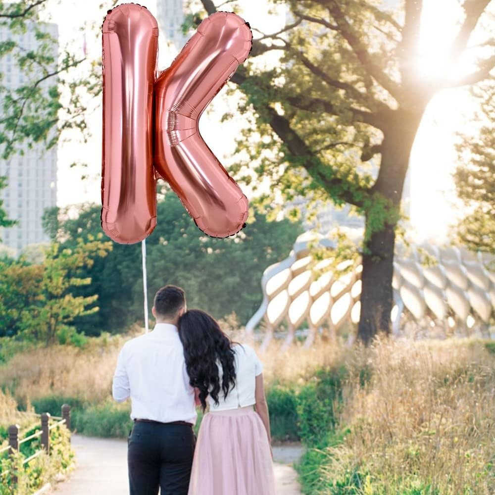 Balon Folie Metalizata Litera K, 80 Cm, Umflati Cu Heliu Sau Aer, Ambalaj Individual, Pai Inclus, Rose Gold - vivimall.ro