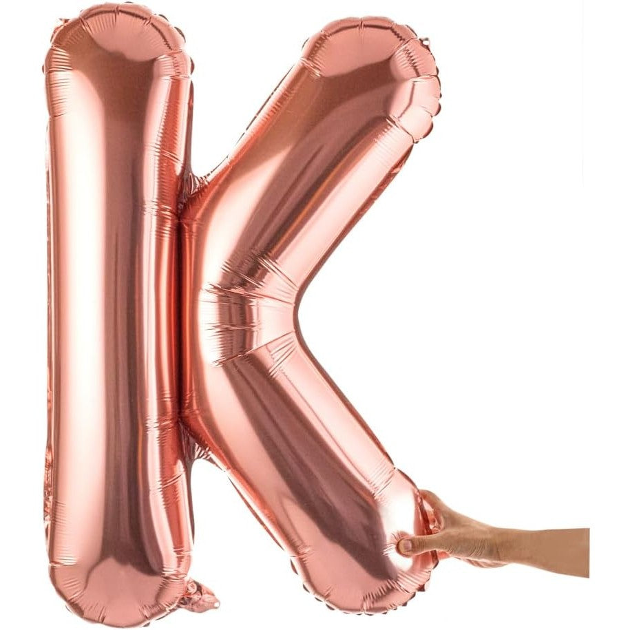 Balon Folie Metalizata Litera K, 80 Cm, Umflati Cu Heliu Sau Aer, Ambalaj Individual, Pai Inclus, Rose Gold - vivimall.ro