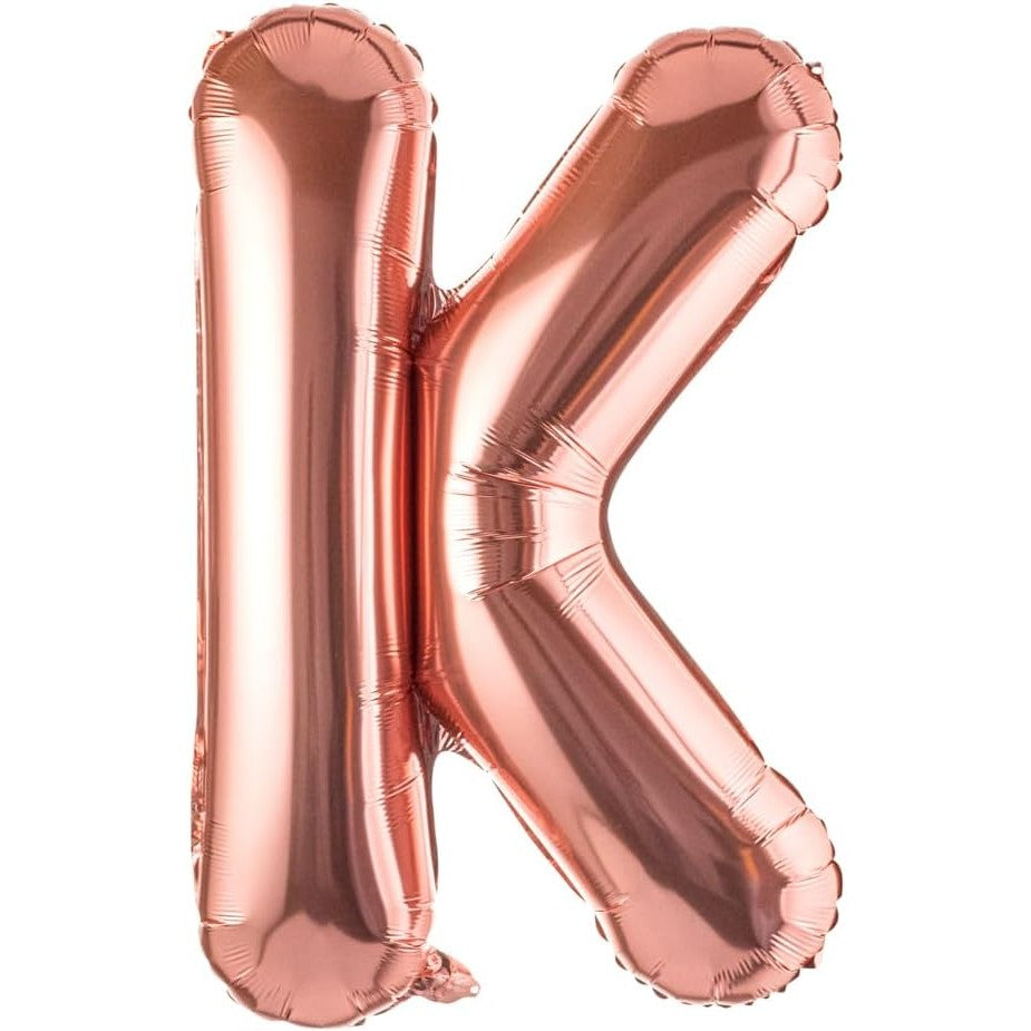 Balon Folie Metalizata Litera K, 80 Cm, Umflati Cu Heliu Sau Aer, Ambalaj Individual, Pai Inclus, Rose Gold - vivimall.ro