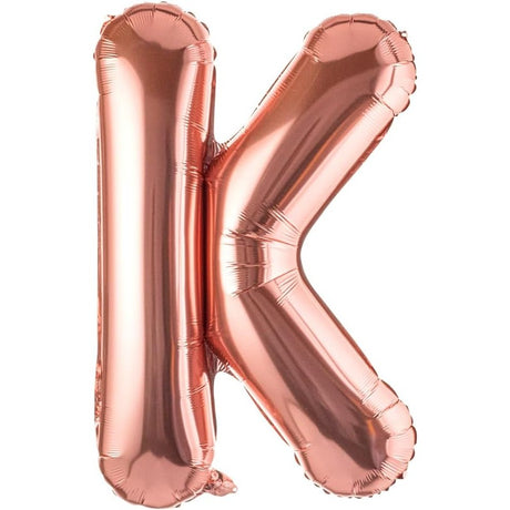 Balon Folie Metalizata Litera K, 80 Cm, Umflati Cu Heliu Sau Aer, Ambalaj Individual, Pai Inclus, Rose Gold - vivimall.ro