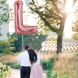 Balon Folie Metalizata Litera L, 80 Cm, Umflati Cu Heliu Sau Aer, Ambalaj Individual, Pai Inclus, Rose Gold - vivimall.ro