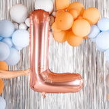 Balon Folie Metalizata Litera L, 80 Cm, Umflati Cu Heliu Sau Aer, Ambalaj Individual, Pai Inclus, Rose Gold - vivimall.ro