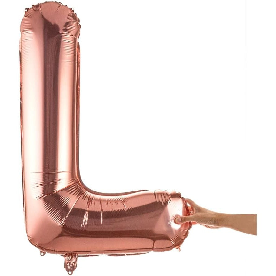 Balon Folie Metalizata Litera L, 80 Cm, Umflati Cu Heliu Sau Aer, Ambalaj Individual, Pai Inclus, Rose Gold - vivimall.ro
