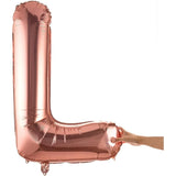 Balon Folie Metalizata Litera L, 80 Cm, Umflati Cu Heliu Sau Aer, Ambalaj Individual, Pai Inclus, Rose Gold - vivimall.ro