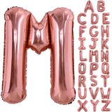 Balon Folie Metalizata Litera M, Vivimall, 80 cm, Umflati cu Heliu sau Aer, Ambalaj Individual, Pai inclus, Rose Gold - vivimall.ro
