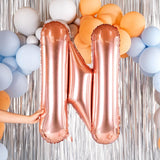 Balon Folie Metalizata Litera N, Vivimall, 100 cm, Umflati cu Heliu sau Aer, Ambalaj Individual, Pai inclus, Rose Gold - vivimall.ro