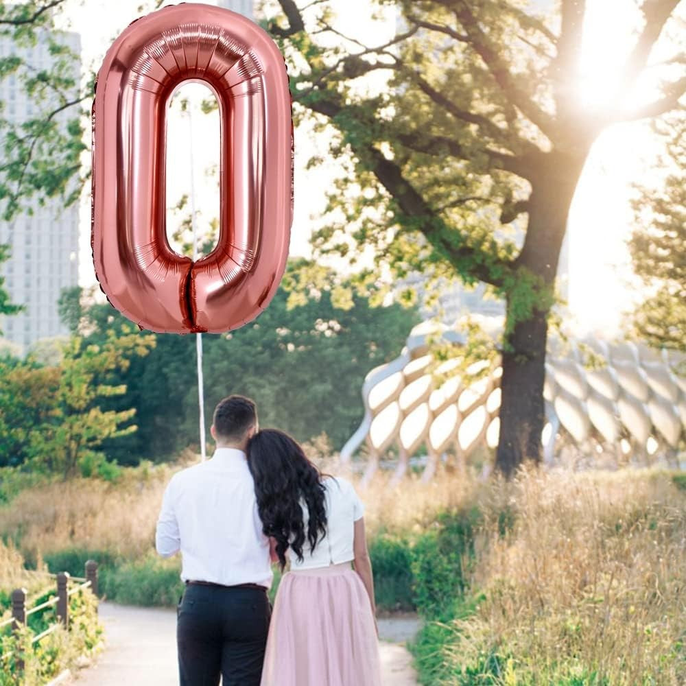 Balon Folie Metalizata Litera O, Vivimall, 100 cm, Umflati cu Heliu sau Aer, Ambalaj Individual, Pai inclus, Rose Gold - vivimall.ro