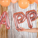 Balon Folie Metalizata Litera P, Vivimall, 40 cm, Umflati cu Heliu sau Aer, Ambalaj Individual, Pai inclus, Rose Gold - vivimall.ro