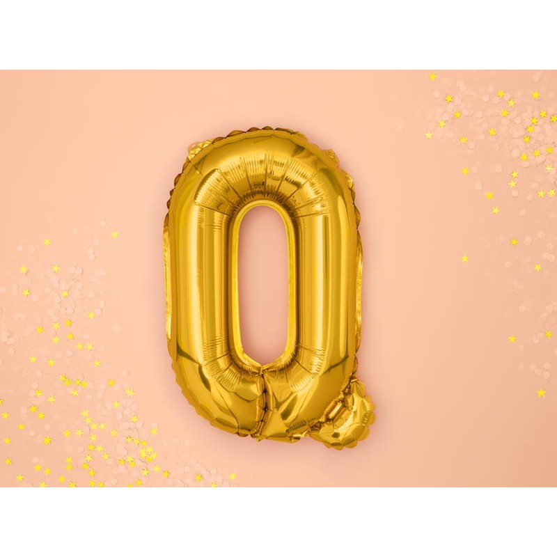 Balon Folie Metalizata Litera Q, 40 Cm, Umflati Cu Heliu Sau Aer, Ambalaj Individual, Pai Inclus - vivimall.ro