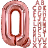 Balon Folie Metalizata Litera Q, 80 Cm, Umflati Cu Heliu Sau Aer, Ambalaj Individual, Pai Inclus, Rose Gold - vivimall.ro
