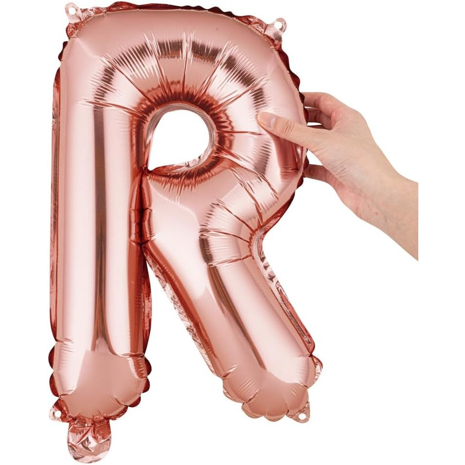 Balon Folie Metalizata Litera R, 40 Cm, Umflati Cu Heliu Sau Aer, Ambalaj Individual, Pai Inclus, Rose Gold - vivimall.ro