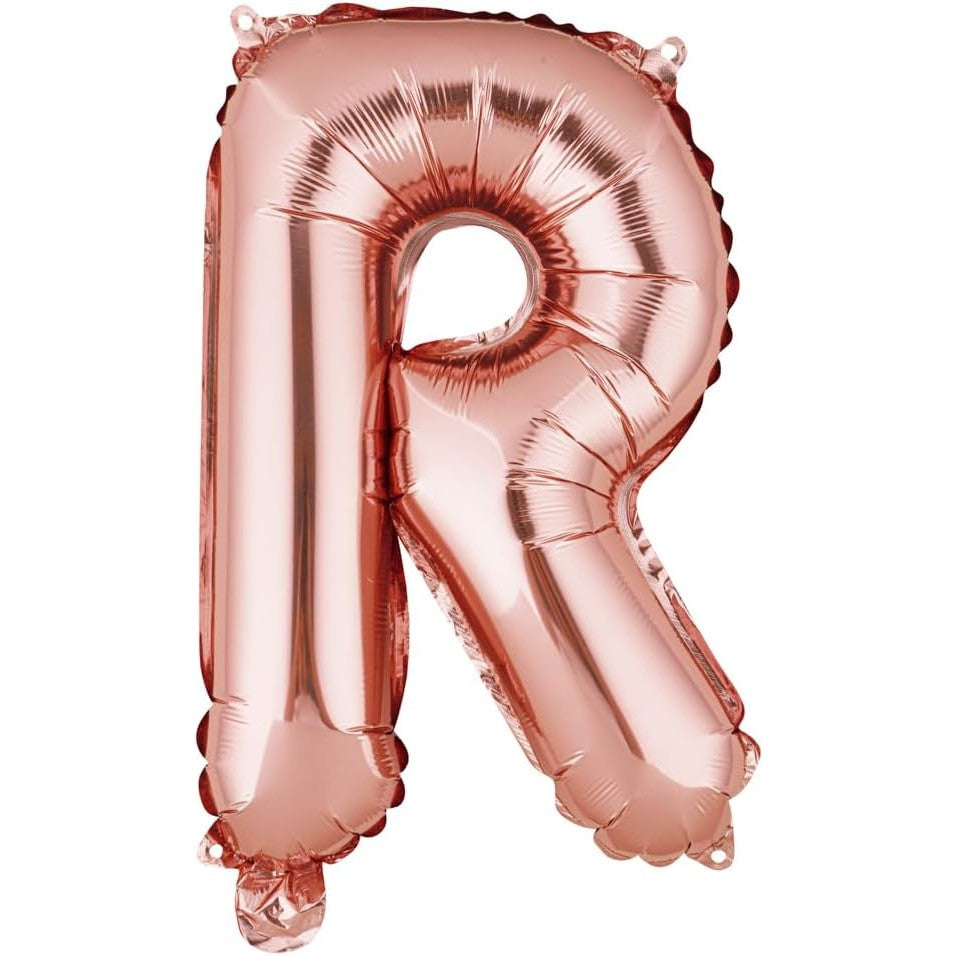 Balon Folie Metalizata Litera R, 40 Cm, Umflati Cu Heliu Sau Aer, Ambalaj Individual, Pai Inclus, Rose Gold - vivimall.ro