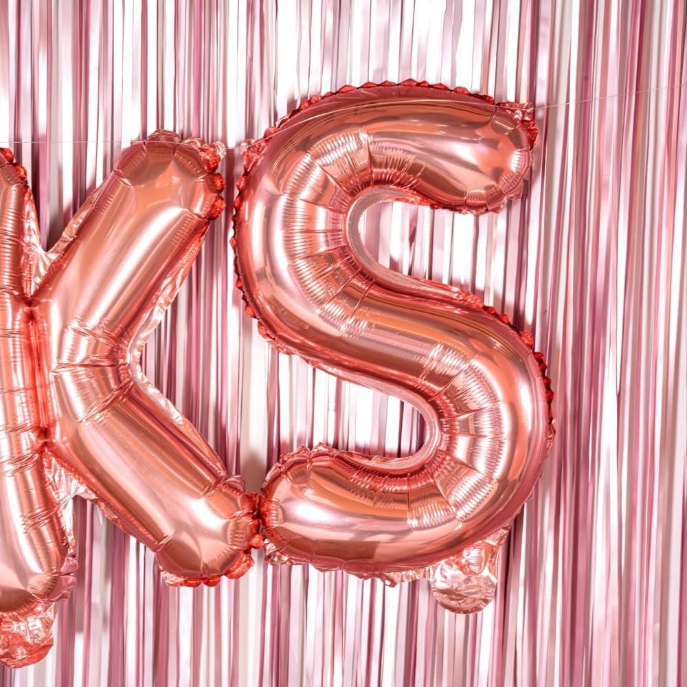 Balon Folie Metalizata Litera S, Vivimall, 40 cm, Umflati cu Heliu sau Aer, Ambalaj Individual, Pai inclus, Rose Gold - vivimall.ro