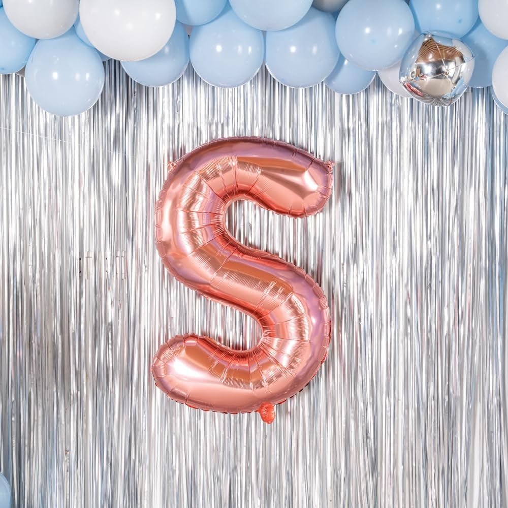 Balon Folie Metalizata Litera S, 80 Cm, Umflati Cu Heliu Sau Aer, Ambalaj Individual, Pai Inclus, Rose Gold - vivimall.ro