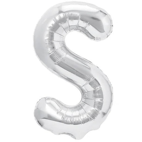 Balon Folie Metalizata Litera S, 80 Cm, Umflati Cu Heliu Sau Aer, Ambalaj Individual, Pai Inclus - vivimall.ro