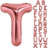 Balon Folie Metalizata Litera T, Vivimall, 40 cm, Umflati cu Heliu sau Aer, Ambalaj Individual, Pai inclus, Rose Gold - vivimall.ro