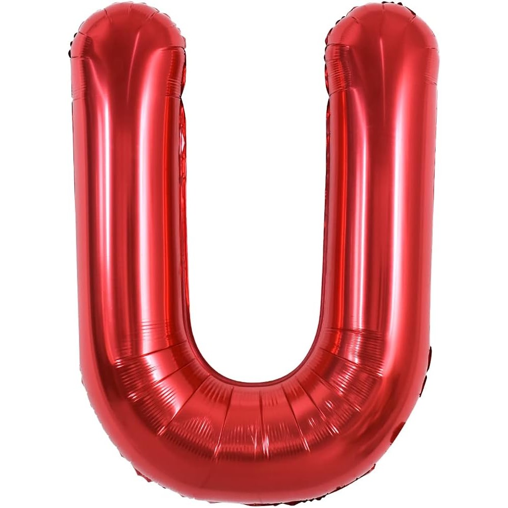 Balon Folie Metalizata Litera U, 40 Cm, Umflati Cu Heliu Sau Aer, Ambalaj Individual, Pai Inclus - vivimall.ro