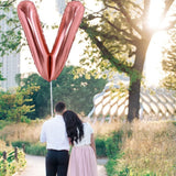 Balon Folie Metalizata Litera V, 100 Cm, Umflati Cu Heliu Sau Aer, Ambalaj Individual, Pai Inclus, Rose Gold - vivimall.ro