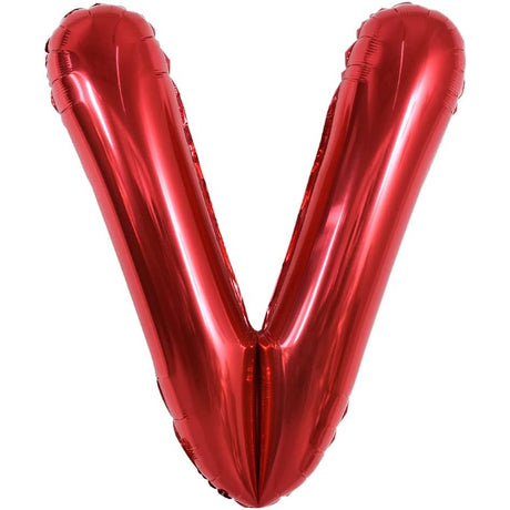 Balon Folie Metalizata Litera V, 40 Cm, Umflati Cu Heliu Sau Aer, Ambalaj Individual, Pai Inclus - vivimall.ro