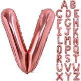 Balon Folie Metalizata Litera V, 80 Cm, Umflati Cu Heliu Sau Aer, Ambalaj Individual, Pai Inclus, Rose Gold - vivimall.ro