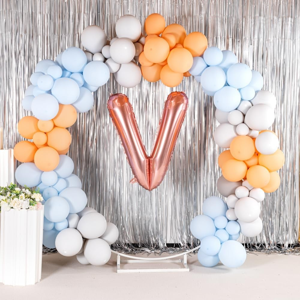 Balon Folie Metalizata Litera V, 80 Cm, Umflati Cu Heliu Sau Aer, Ambalaj Individual, Pai Inclus, Rose Gold - vivimall.ro