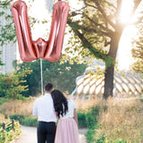 Balon Folie Metalizata Litera W, Vivimall, 100 cm, Umflati cu Heliu sau Aer, Ambalaj Individual, Pai inclus, Rose Gold - vivimall.ro