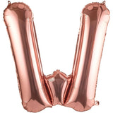 Balon Folie Metalizata Litera W, Vivimall, 100 cm, Umflati cu Heliu sau Aer, Ambalaj Individual, Pai inclus, Rose Gold - vivimall.ro