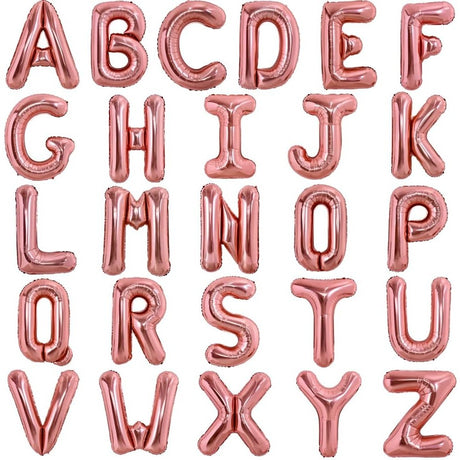 Balon Folie Metalizata Litera W, Vivimall, 40 cm, Umflati cu Heliu sau Aer, Ambalaj Individual, Pai inclus, Rose Gold - vivimall.ro