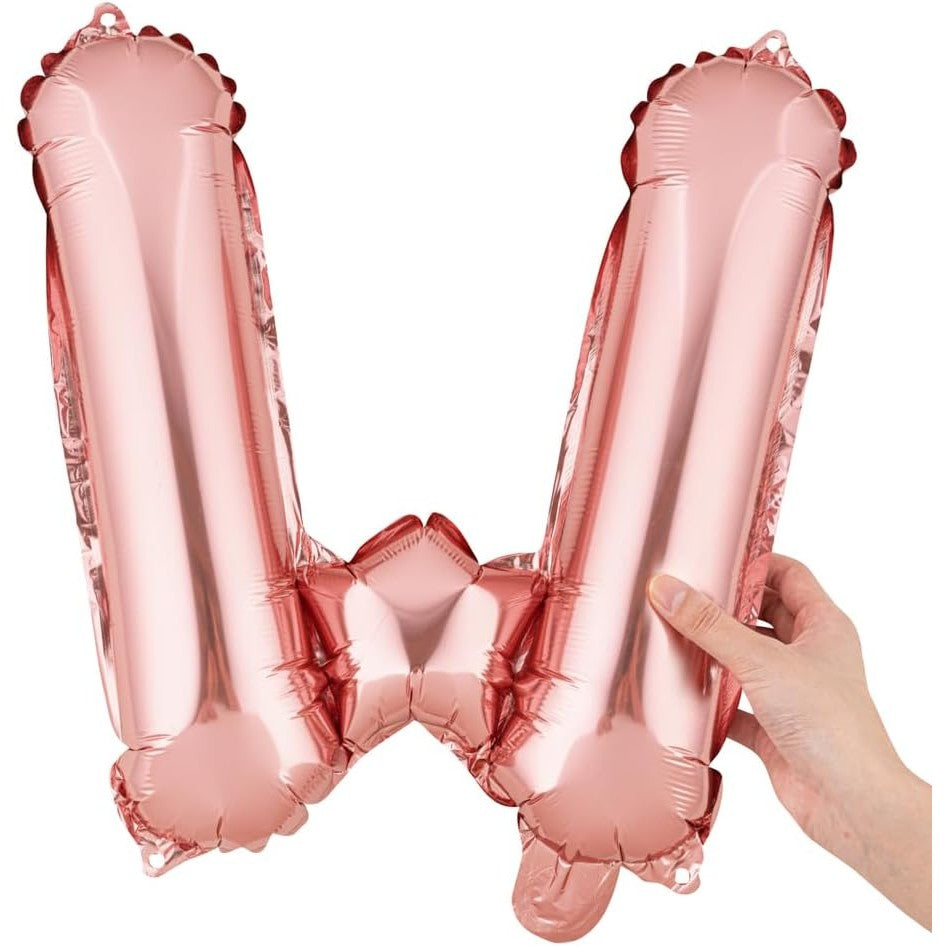 Balon Folie Metalizata Litera W, 40 Cm, Umflati Cu Heliu Sau Aer, Ambalaj Individual, Pai Inclus, Rose Gold - vivimall.ro