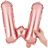 Balon Folie Metalizata Litera W, 40 Cm, Umflati Cu Heliu Sau Aer, Ambalaj Individual, Pai Inclus, Rose Gold - vivimall.ro