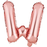 Balon Folie Metalizata Litera W, Vivimall, 40 cm, Umflati cu Heliu sau Aer, Ambalaj Individual, Pai inclus, Rose Gold - vivimall.ro