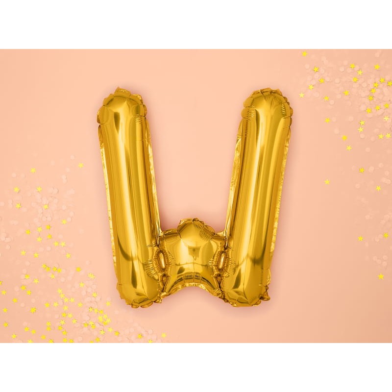 Balon Folie Metalizata Litera W, 80 Cm, Umflati Cu Heliu Sau Aer, Ambalaj Individual, Pai Inclus - vivimall.ro