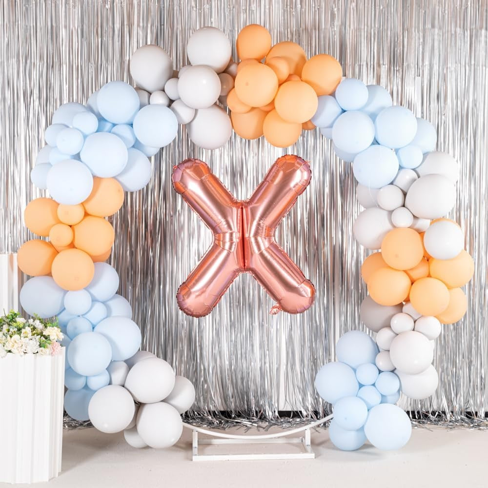 Balon Folie Metalizata Litera X, 100 Cm, Umflati Cu Heliu Sau Aer, Ambalaj Individual, Pai Inclus, Rose Gold - vivimall.ro