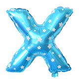 Balon Folie Metalizata Litera X, 40 Cm, Cu Imprimeu Stelute, Umflati Cu Heliu Sau Aer, Ambalaj Individual, Pai Inclus - vivimall.ro