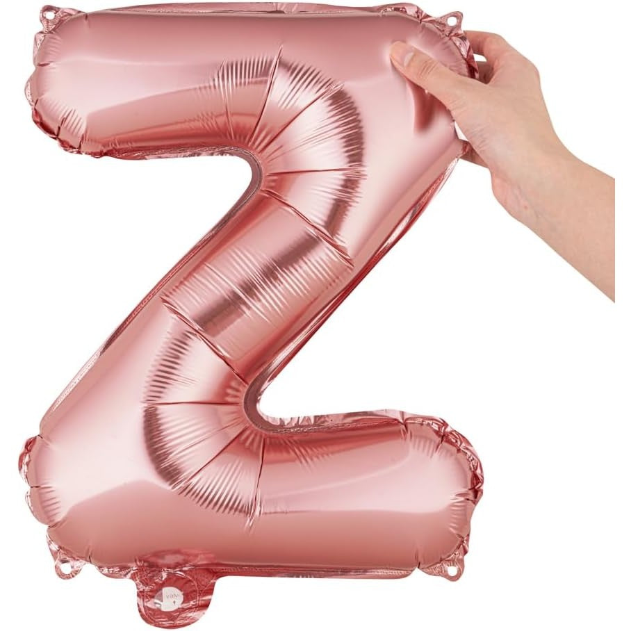 Balon Folie Metalizata Litera Z, 40 Cm, Umflati Cu Heliu Sau Aer, Ambalaj Individual, Pai Inclus, Rose Gold - vivimall.ro